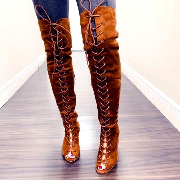 Betani Shoes - Betani Suede Lace Up Thigh-High Boots! Brand New!